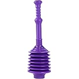 JS Jackson Supplies Professional Bellows Accordion Toilet Plunger, Thrust Plunge Removes Heavy Duty Clogs from Clogged Bathro