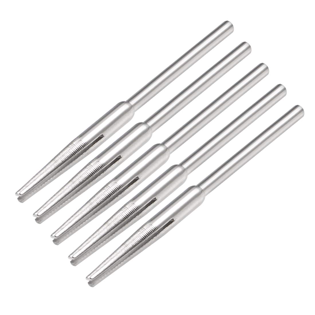 sourcing map 2.35mm Shank Split Mandrel Tapered Sandpaper Holder for Abrasive Sanding Disc 5 Pcs