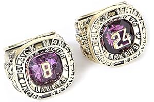 YOSTYLE 2pcs Commemorative Ring Compatible for Kobe,LA Basketball Gifts,Championship Rings Los Angeles Memorabilia