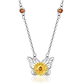 GUANMTY Butterfly Necklace Sterling Silver Butterfly Pendant Wings Jewelry for Women