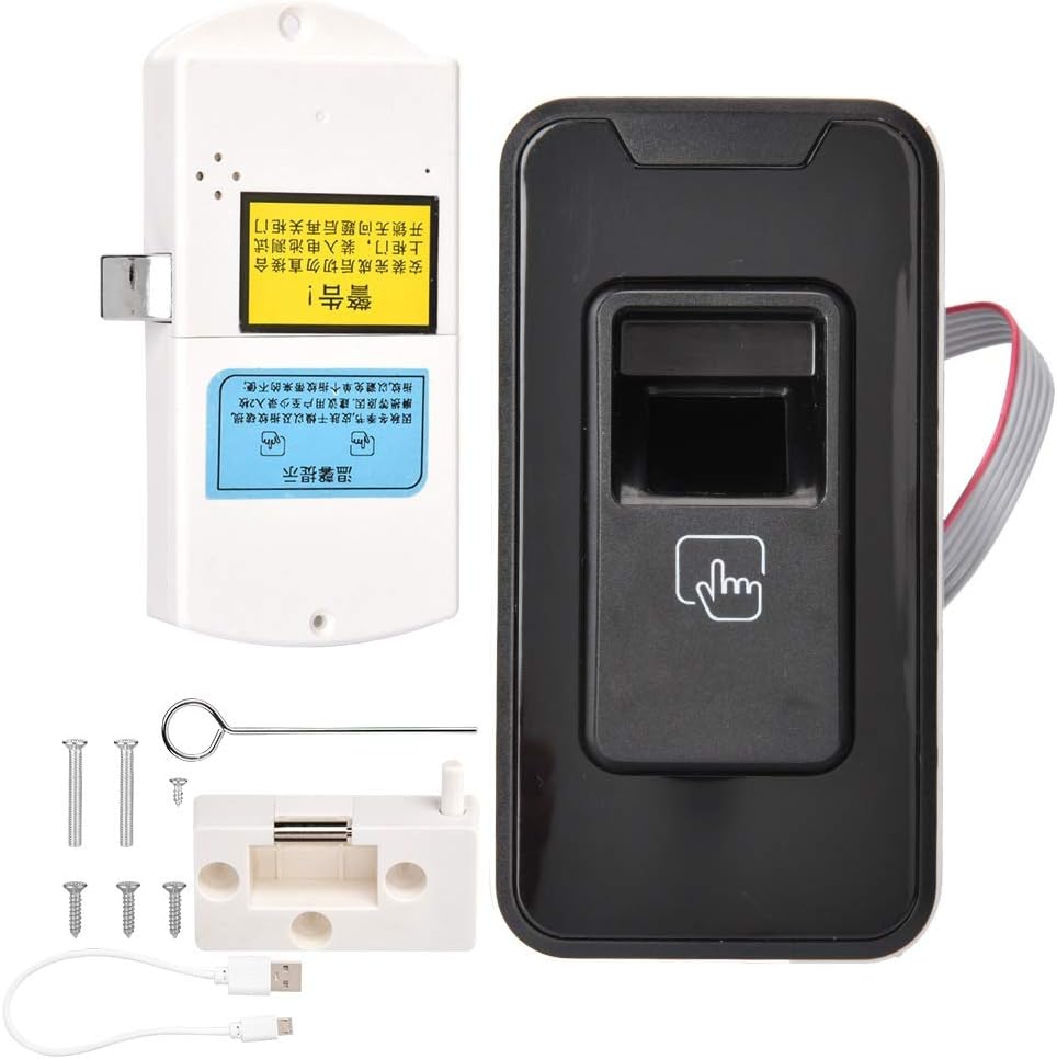 Intelligent Learning Type Fingerprint Lock Office Cabinet Security Anti-Theft Lock, Double Unlock Mode,Multi-User Management,Suitable for Gym Locker,Cupboard,Drawer,Shoe Cabinet