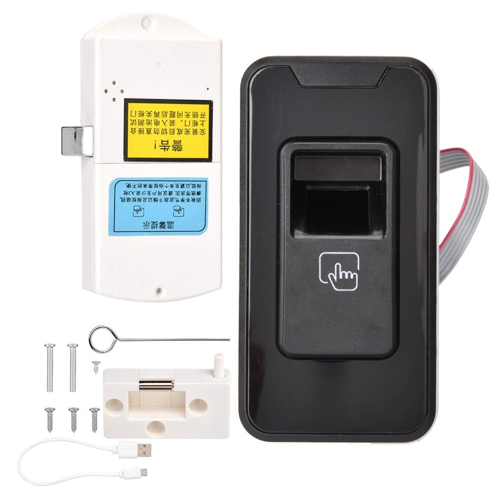 Intelligent Learning Type Fingerprint Lock Office Cabinet Security Anti-Theft Lock, Double Unlock Mode,Multi-User Management,Suitable for Gym Locker,Cupboard,Drawer,Shoe Cabinet