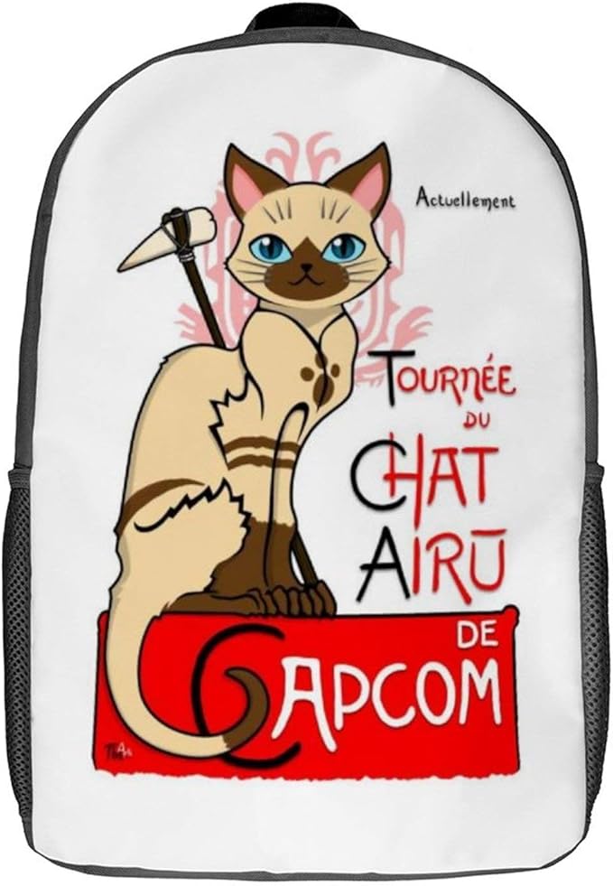 Amazon Com Monster Hunter World Le Chat Noir Printed Shoulder Bag Unisex Travel Laptop Backpack Casual Backpack 17 Inches Computers Accessories