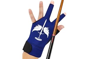 ANIMSWORD Breathable and Comfortable Billiard Pool Gloves Fits on Left Hand or Right Hand 3 Finger for Snooker Cue Sport Glove.