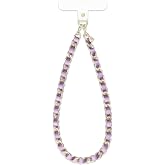 VELVET CAVIAR Leather Chain Phone Charm Wrist Strap - Cute Lanyard Accessory for Women - Fits all Phone Cases (Metallic Purple)