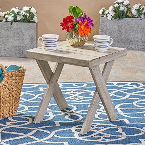 Christopher Knight Home Irene Outdoor Acacia Wood Side Table, Sandblast