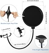 BILIONE Desktop Microphone Stand Bundle with Pop Filter Shock Mount Clip view 4