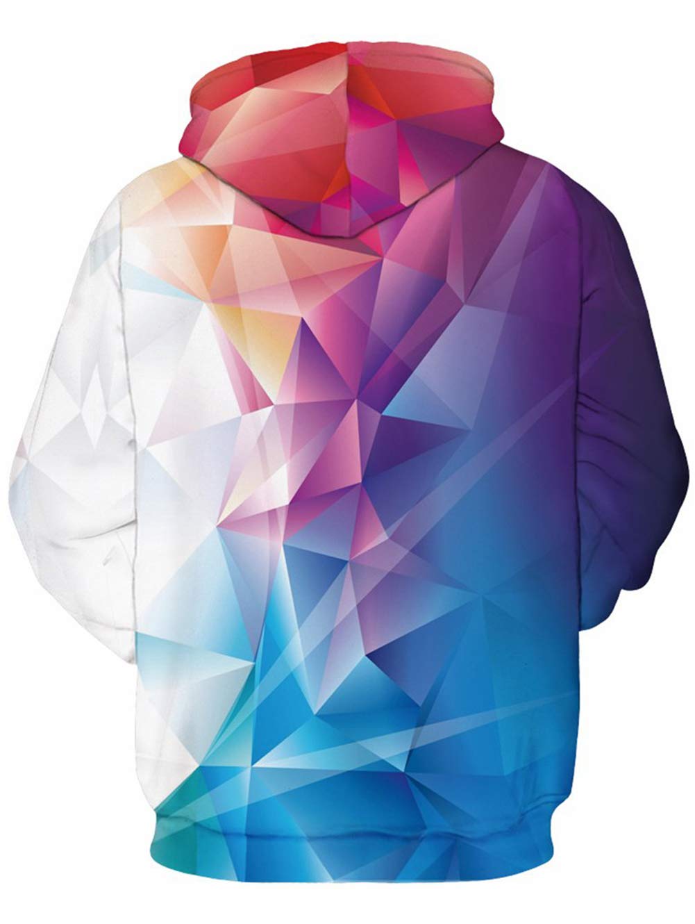 TUONROAD Realistic 3D Hooded Shirt Tops Colorful Color Block Burgundy Jade Geometric White Youth & Adult Hip Hop Hoodies Sweatshirt Autumn Men\'s Long Sleeve Pullovers with Big Pocket Front