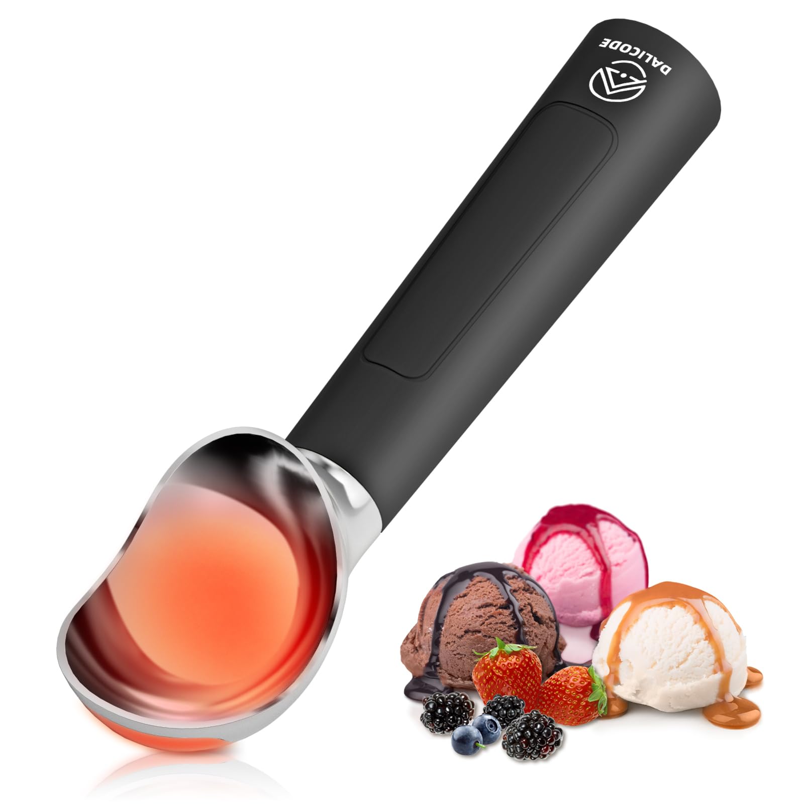 Photo 1 of Dalicode Heated Ice Cream Scoop – Electric Scooper for Hard Ice Cream and Desserts, Handheld Heating Up to 158°F, Rechargeable with LED Display, Easy to Clean, Ideal Summer Gift (Black)