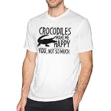 Crocodiles Make Me Happy Fashionable Men's Short Sleeve T-Shirt Tops Classic Crew Neck Tee