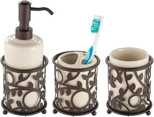 Amazon Com Mdesign Decorative Ceramic Bathroom Vanity Countertop