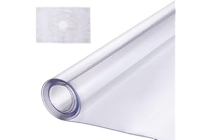 VEVOR Plastic Table Cover, 36 x 48 Inch 1.5 mm Thick Clear Table Protector, Rectangle PVC Desk Mat, Waterproof & Easy Cleanin