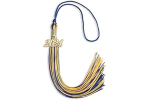 Endea Graduation Mixed Double Color Tassel with Gold Date Drop (Royal Blue/Gold, 2024)