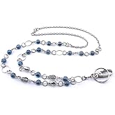 LUXIANDA beads and rings Lanyard Necklaces Badge Holder Name Lanyards for Keys Stainless steel chain
