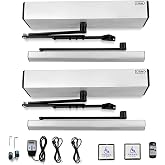 Olideauto Automatic Dual Door Operator, Auto Open Doors Simultaneously with One Handicap Push Button, Parameters Adjustable via Hand Programmer, Max Loading Weight-264lbs