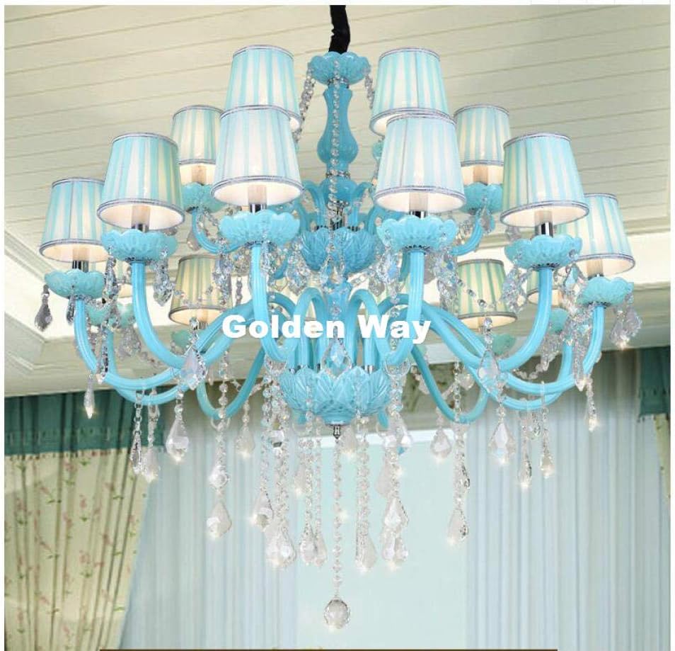 WEPAINTING Free Shipping Decora Crystal Chandelier Lamp Tiffany Blue Crystal Modern Crystal Chandelier Guaranteed 100% Crystal Pendant Lamp-15_arms_D85cm_H85cm_6L_up_16-20W_Warm_White
