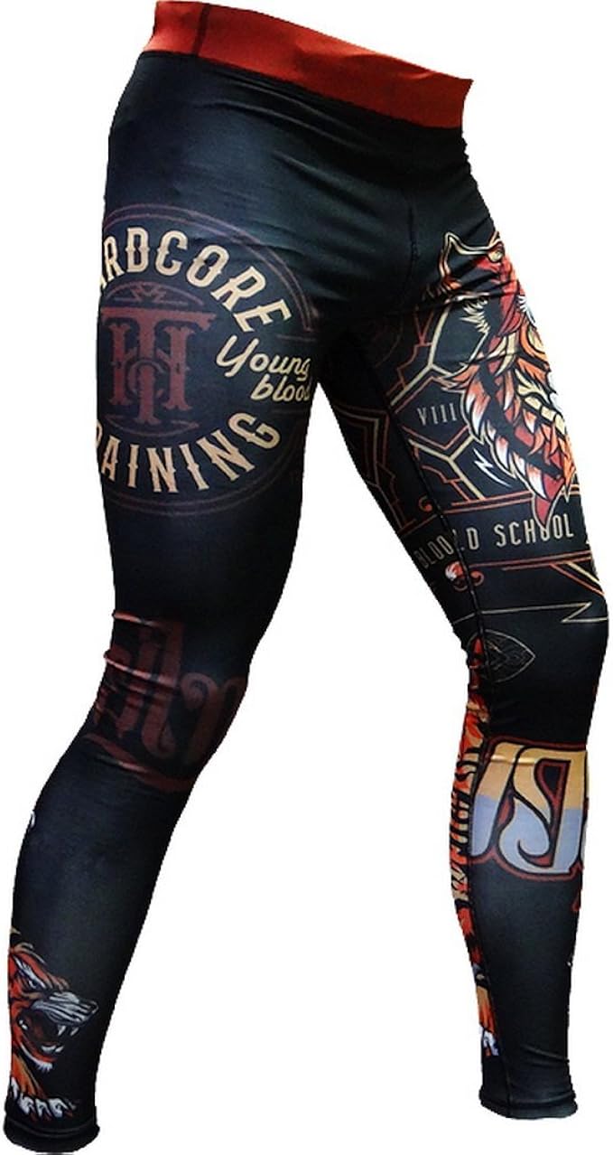Amazon ハードコア トレーニング タイガー コンプレッションパンツ メンズ レギンス ベースレイヤー ギタイツ Mma Bjj グラップリング ランニング Us サイズ X Large カラー ブラウン フィットネス トレーニング ロングパンツ 通販