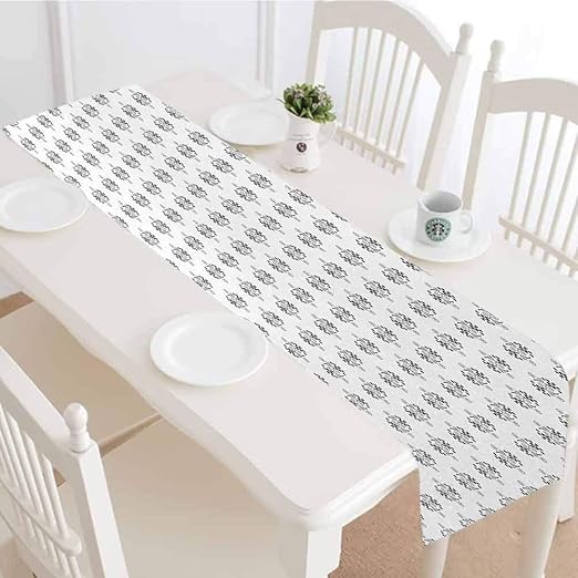 Amazon Com Black And White Table Runner Dresser Scarves Heart