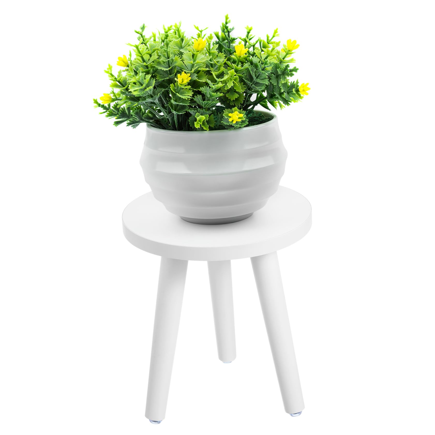 VINTORKY Solid Wood Plant Stands Indoor Flower Pot Stand 8.7 Inch Round Indoor Plant Riser Holder Wooden Flowerpot Display Shelf for Home Balcony Garden Decoratio