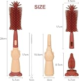 Vicloon 3 in 1 Silicone Bottle Cleaning Brush Red view 2