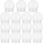BESTOYARD 15 Pack Snow Globe Clear Water Globes, Empty Snow Globe Making Props for DIY Crafts, Christmas Decorations, Fillable with Paint, Fabric, Glitter, Candy, Photos, Mini Trees