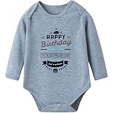 G-Amber Baby Boys Girls Romper Bodysuit Infant Funny Letter long Sleeves Jumpsuit Outfit 0-18Months