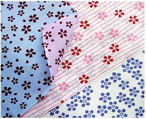 TENUGUI - 3 pieces set : Sakura (Reversible), Sakura river, Plum - (Plane)
