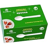 GreenWorks Heavy-duty Compostable Spoons,BPI Certified,100 Count Large Disposable Cutlery Spoons