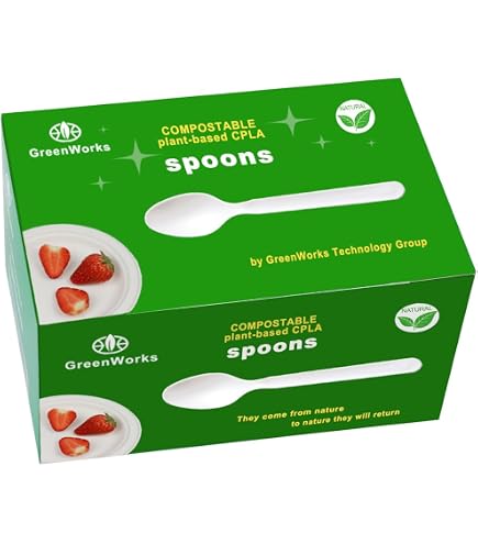 Cuillères Compostables En Maïs - Boîte De 200 - Sans Plastique, Sans BPA, Résistantes à La Chaleur