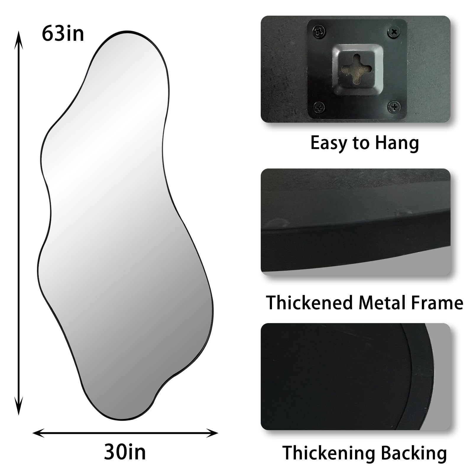 DAOYIJIAJU Irregular Mirror Full Length, 63