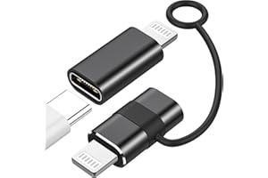 Dumsud USB C to Lightning Adapter 2 Pack, 27W PD Fast Charge&Data Transfer [with 2 Anti-Lost Loop] for Lightning to USB C Cable Adapter for iPhone 14/13,for iPad(Not for Audio/OTG) (Black)