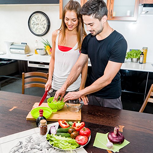 Salad Cutter Bowl Slicer w/Cutting Board| FASTEST FAMILY SIZE Vegetable, Fruit, Onion Chopper Home & Kitchen, Kitchen & Dining, Dining & Entertaining, Serveware, Salad Serving Sets