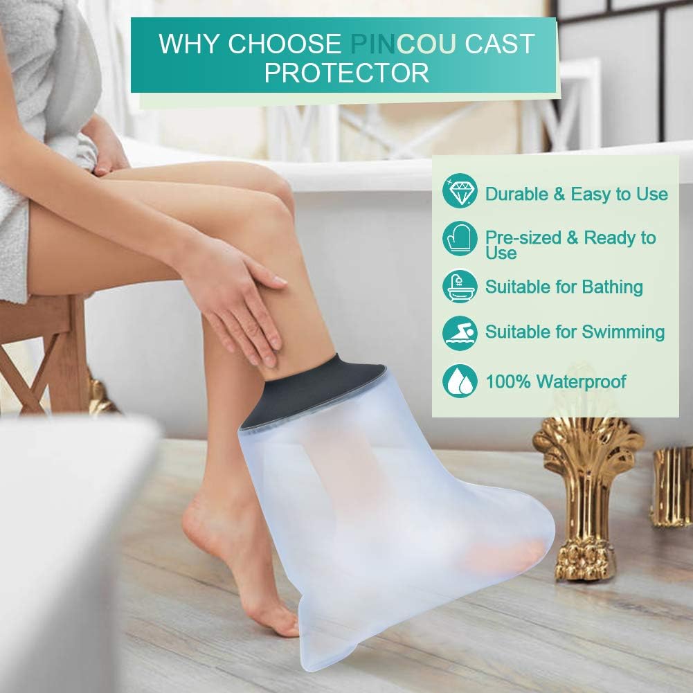 Adult Foot Cast Cover for Shower and Bath, Waterproof Shower Bandage