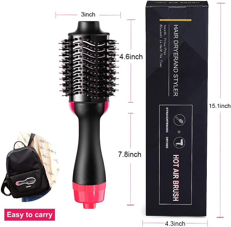 Hair Dryer Brush, One Styling Step Hair Dryer and Volumizer 3 in 1 Hot Air Brush for Women, Fast Drying, Straightening, Curling: Health & Personal Care