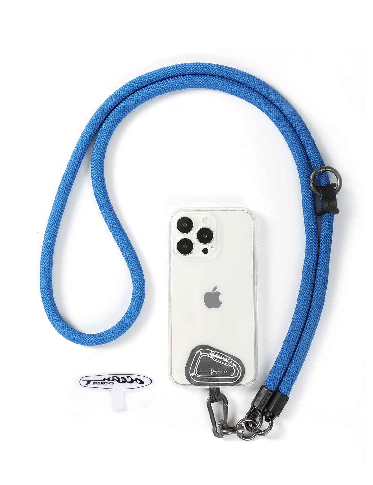 project-cb Cell Phone Lanyard ×1, Tether Tab ×2, Universal Adjustable Phone Strap, Crossbody, Neck Phone Lanyard, Rope Strap (Blue)