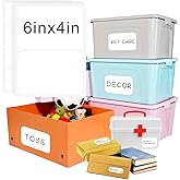 KIUKIUO 160 Pcs Labels for Storage Bins, Removable Labels for Storage Bins, Tear Resistant No Residue Storage Bin Label, Matte White Blank Box Label for School, Home, Business,three sizes