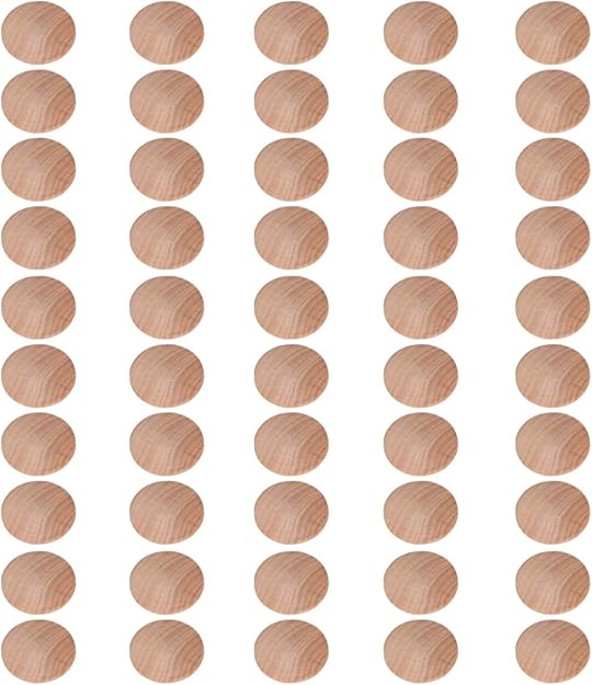EXCEART 50Pcs 40x35mm Wood Button Top Plugs Screw Covers Decorative