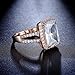 Bella Lotus 4.5ct Radiant Cut CZ 18k Gold and White Gold Plated Vintage Engagement Rings