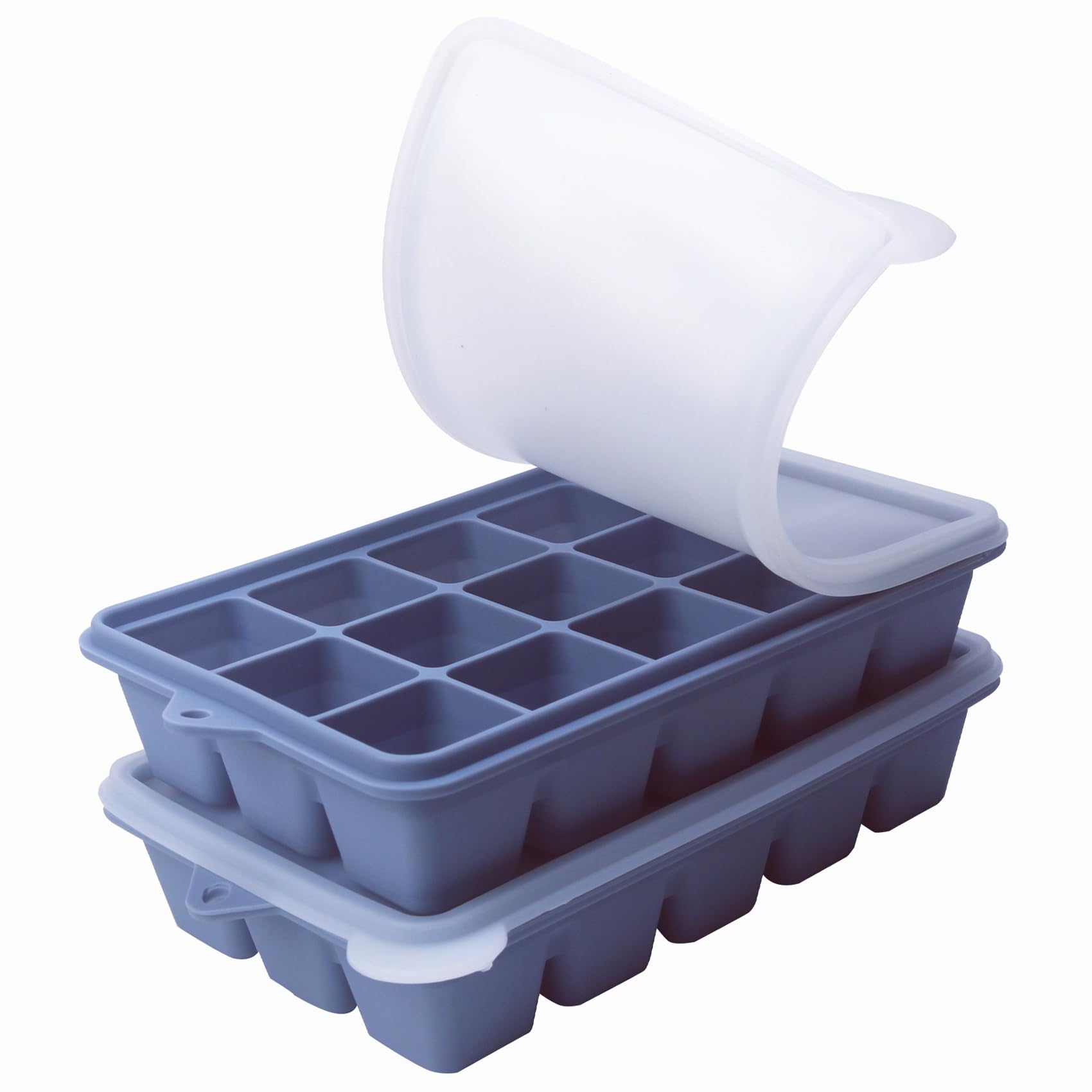 Photo 1 of 2 Tbsp Silicone Freezer Molds - Perfect for Storing Garlic, Herbs, Ginger, Pesto, Tomato Paste, Lemon Juice, Purees and More - Silicone Food Freezer Tray (Blue 2 Pack)