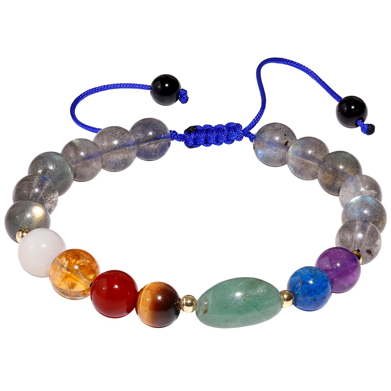 XHUUU 7 Chakra Moonstone Beaded Bracelets Adjustable Handmade Bracelets for Women Meditation Yoga Jewelry Meaningful Gifts