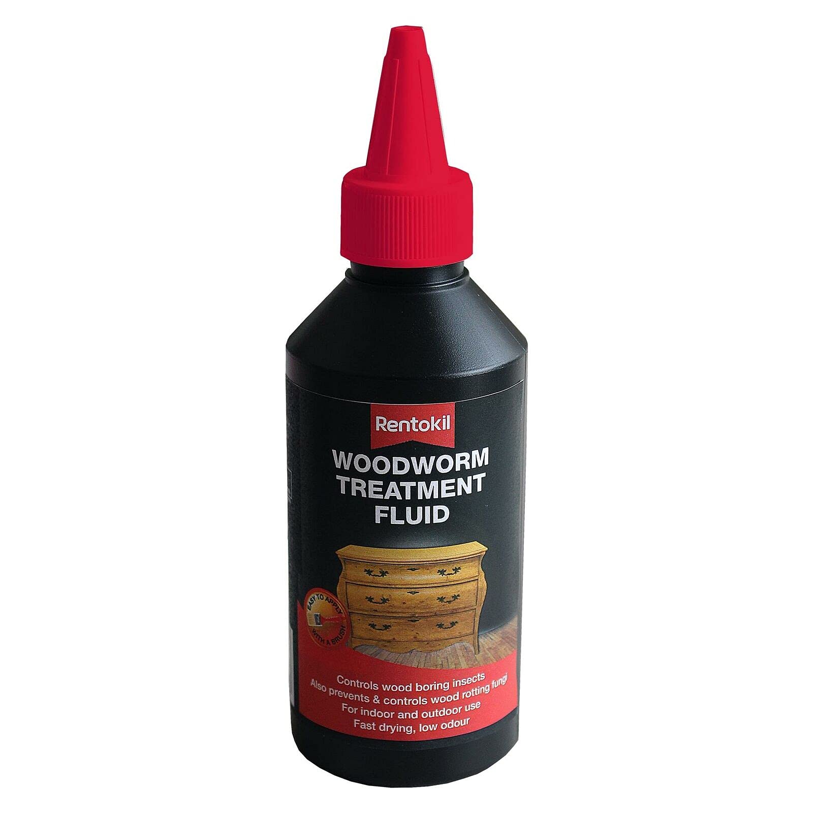 Rentokil PWT25 Woodworm Treatment Fluid, Black, 250 ml