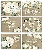 Rustic Wedding Thank You Cards (Set of 24) Premium All Occasion Assorted Bridal Shower Shabby Chic Mr. & Mrs. Burlap Note Card Variety Pack with Envelopes, Blank Inside Cute Excellent Value VTA0002B