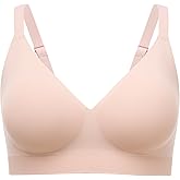 Momcozy CoolFit T-Shirt Jelly Bra for Women, Comfortable Wireless Everyday Bras with Semi-Fixed Pads