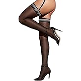 RSLOVE Thigh High Stockings for Women - Sheer Stockings Sexy knee high Antiskid Silicone Tights for Lingerie & Outfits