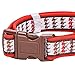 Blueberry Pet 2 Colors Soft & Comfy Artistic Houndstooth Check Padded Dog Collar, Trendy Red and Brown, Small, Neck 12
