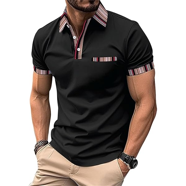 Long Sleeve Polo Shirts for Men Cotton Tool Tshirts Band Men Polo