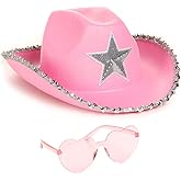 Funcredible Blue Cowgirl Hat – Blue Cowboy Hat with Silver Star - Rodeo Outfit for Women– Cowgirl Costume Accessory