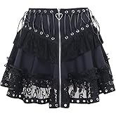 win2win Punk Goth Skirt Black Gothic Grunge Y2k Skirts for Women or Teen Girls