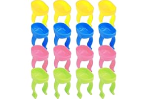 Mini Dental Mixing Finger Ring Bowl 20pcs Plastic Silicone Holder Dappen Dish Nail Art Palette Finger Rings for Dentist Manic