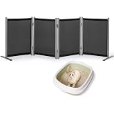 Rantila Cat Litter Box Privacy Screen Cat Litter Box Furniture Best for Your Cat's Health, 68''W x 24''H, Black, Need Assembly